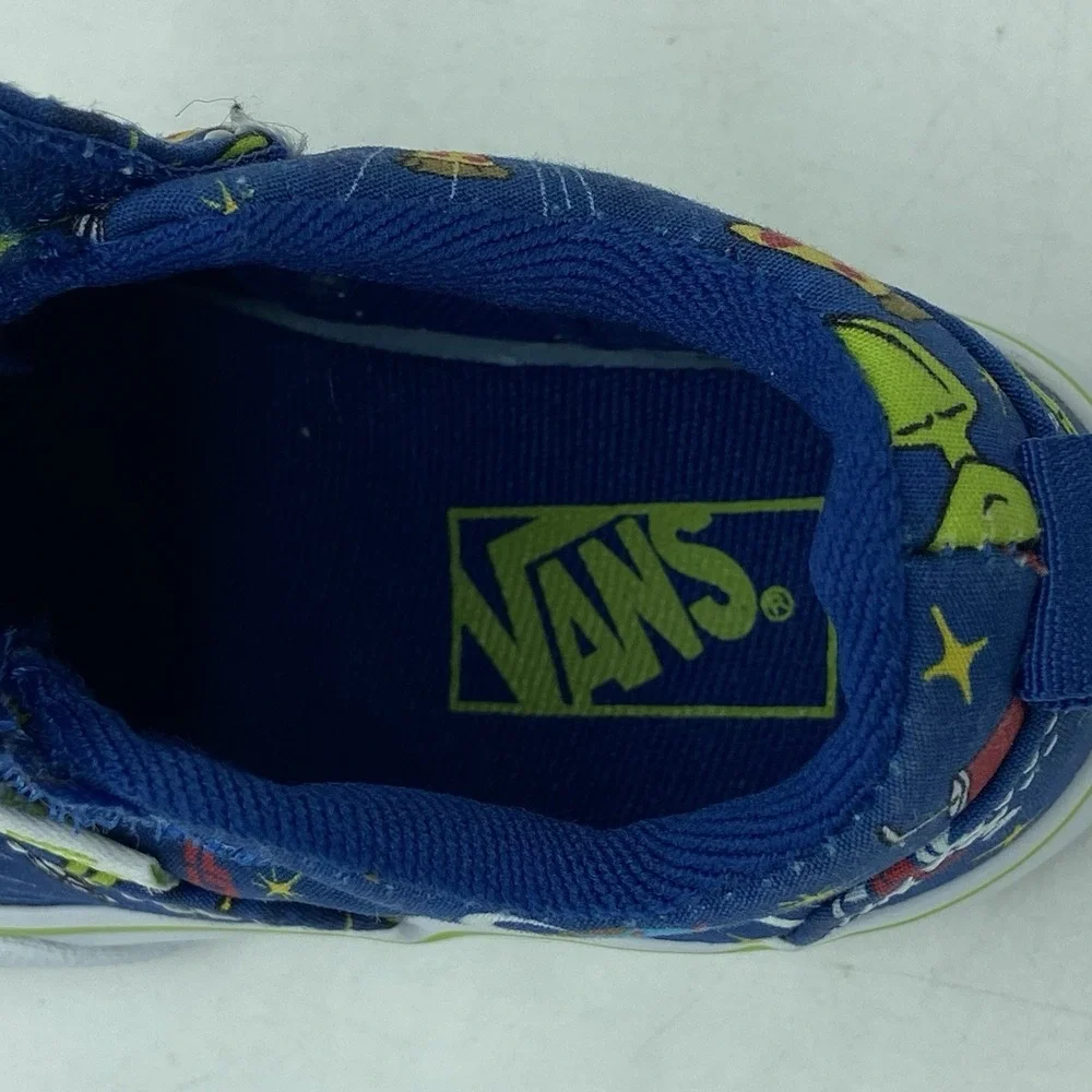 Vans Toddler 4 Slip On Blue Space Alien Pizza Print Sneakers Shoes Skater Y2K